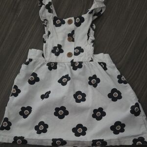 Carter's White and Black Spaghetti Strap Sundress Casual